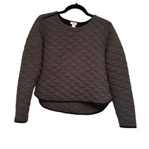 J. Crew Grey Quilted Sweatshirt Top- Size S